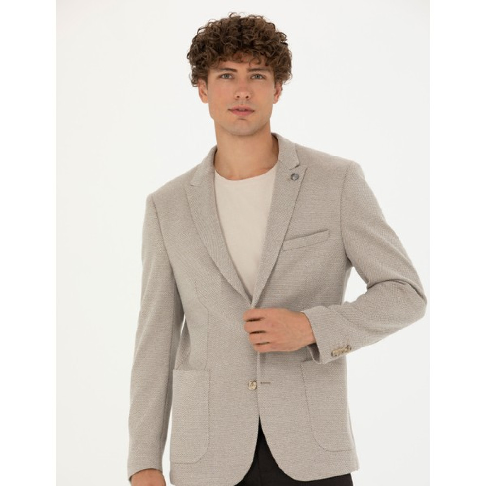 Pierre Cardin Erkek Bej Ekstra Slim Fit Spor Ceket 50272742-VR011 Erkek Ceket Fiyatı