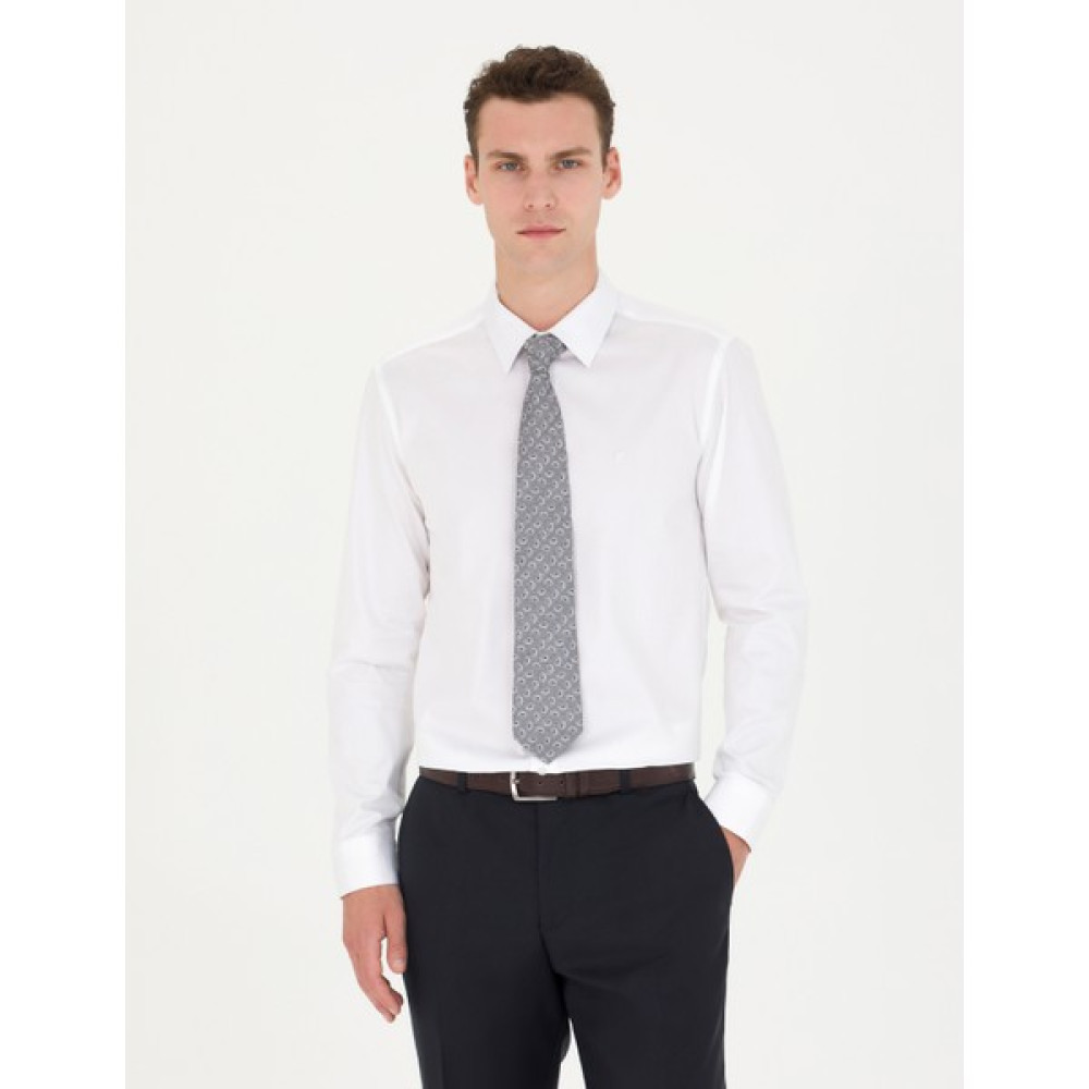 Pierre Cardin Erkek Beyaz Slim Fit Uzun Kollu Basic Gömlek 50280213-VR013 Erkek Gömlek Fiyatı