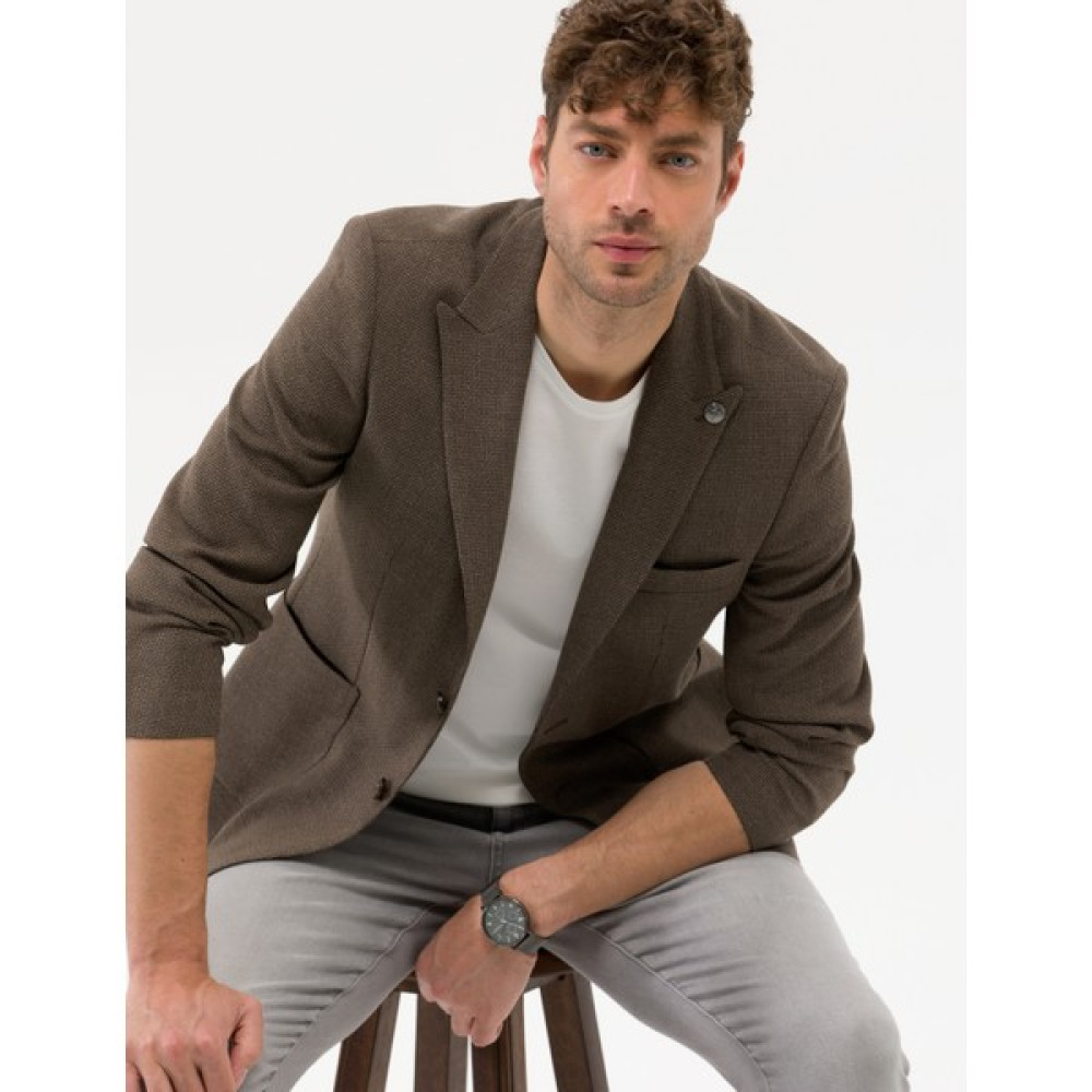 Pierre Cardin Erkek Kahverengi Spor Blazer Ceket 50275549-VR029 Erkek Ceket Fiyatı
