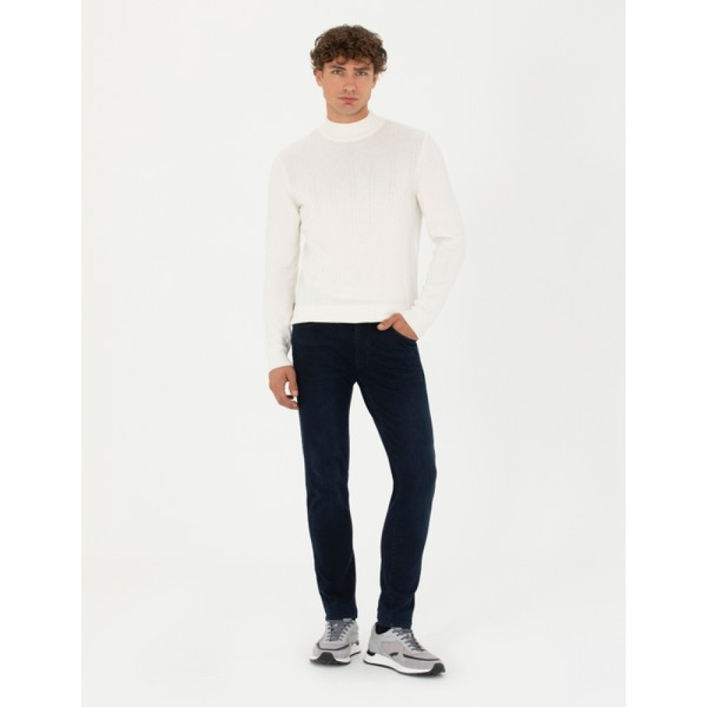 Pierre Cardin Erkek Koyu Lacivert Slim Fit Jean Pantolon 50280199-VR100 Erkek Jeans / Kot Pantolon Fiyatı