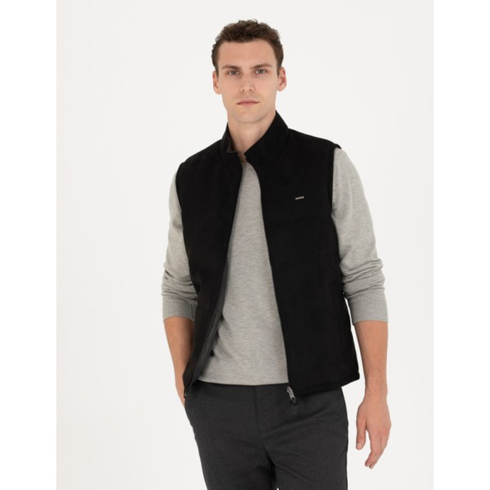 Pierre Cardin Erkek Siyah Deri Ceket 50280298-001 Erkek Ceket Fiyatı