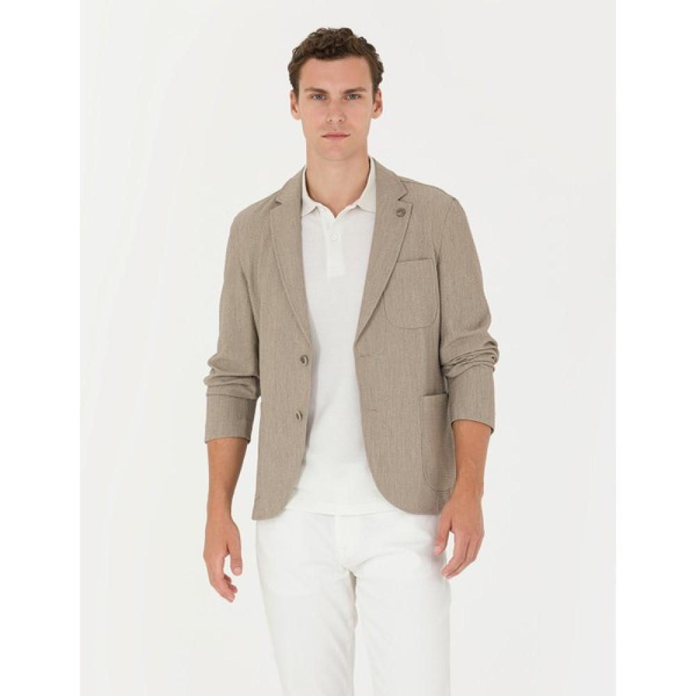 Pierre Cardin Erkek Vizon Ekstra Slim Fit Spor Ceket 50269735-VR052 Erkek Ceket Fiyatı
