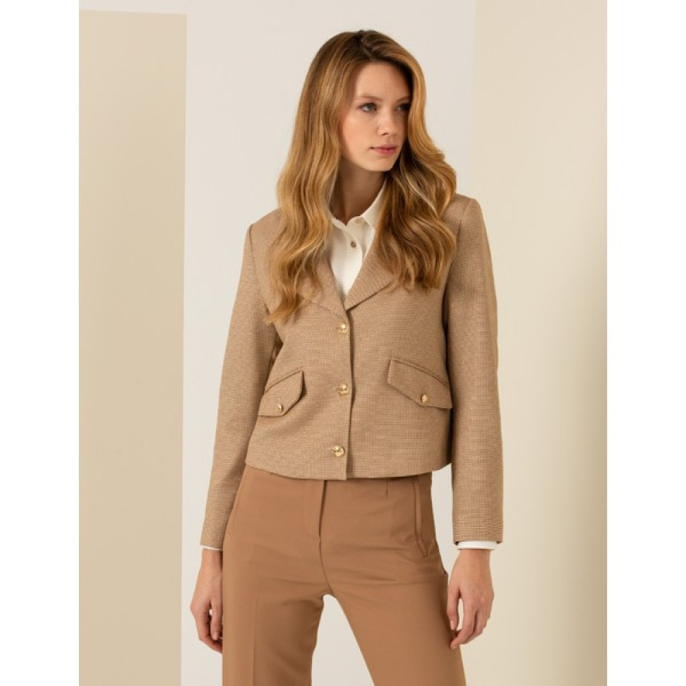 Pierre Cardin Kadın Camel Crop Top Ceket 50260294-VR015 Bayan Ceket Fiyatı
