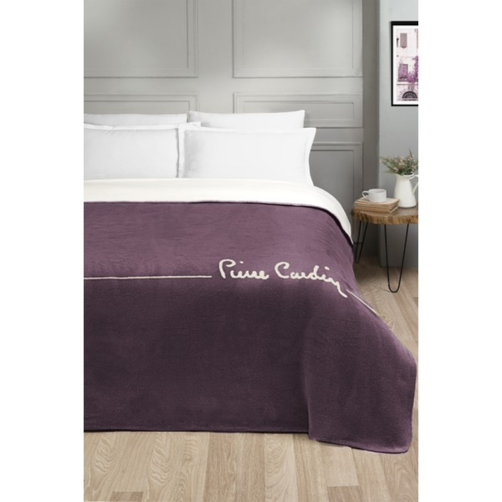 Pierre Cardin Pamuk Battaniye Logo Tek Kişilik Mürdüm - 150 x 200 cm Battaniye Fiyatı