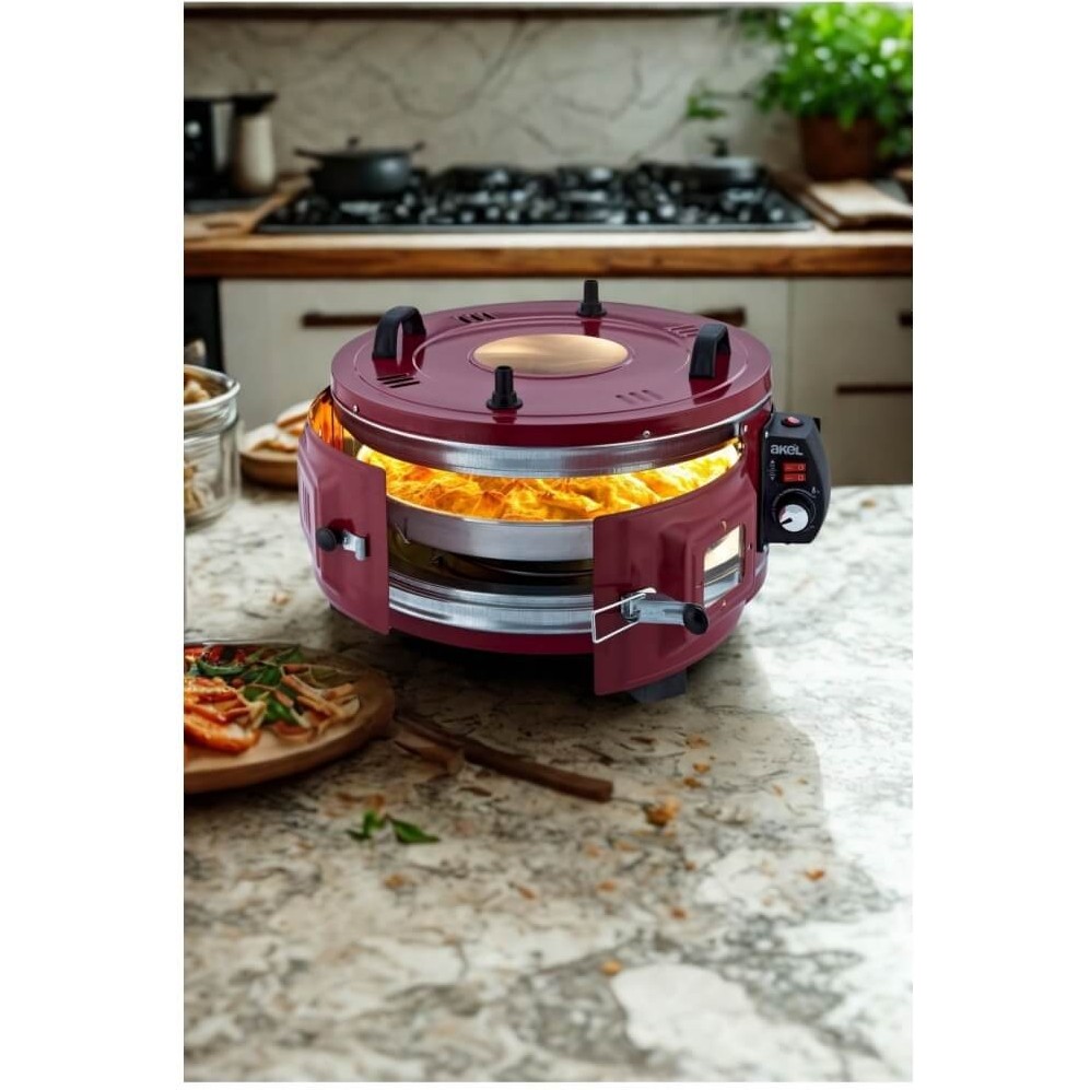 Piev Akel Termostatlı 25 Lt 1100 Wat Standart Döner Tepsili Yuvarlak Davul Fırın Kırmızı Tepsiler / Fırın Kapları Fiyatı