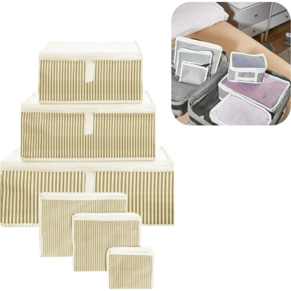 Piev Seyahat Yolculuk Valiz Bavul Düzenleyici Organizer 6 Lı Set Sarı Çizgili Eşya Saklama Kutusu Fiyatı
