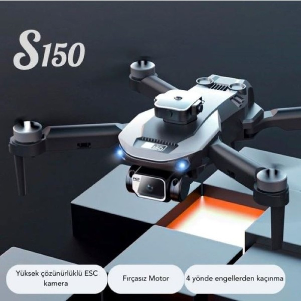 Piha S150 Drone Çift Kameralı 1080P Hd 5g Wı-Fı Engelden Kaçınma Hareketli Kamera - Siyah Drone Fiyatı