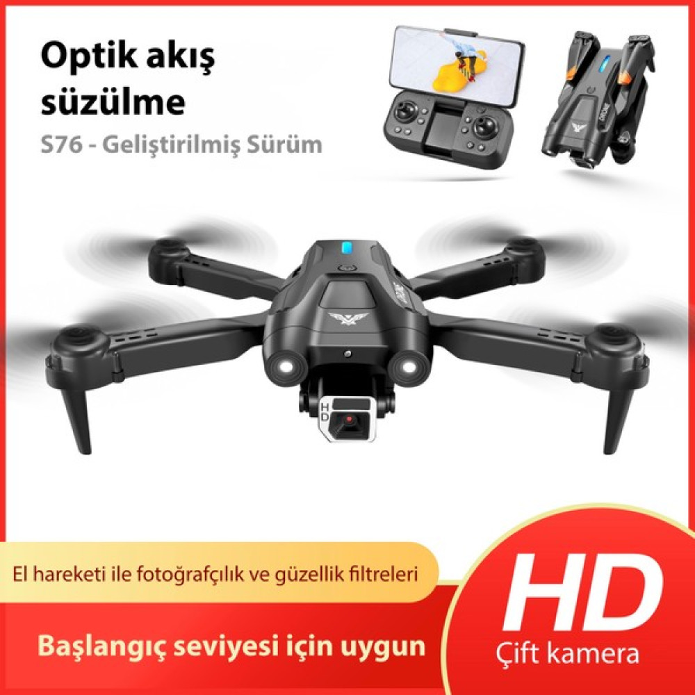 Piha S76 Drone Wı-Fı 720P Hd Çift Kameralı Izdüşüm Uçuş Orjinal Taşıma Çantalı - Siyah Drone Fiyatı