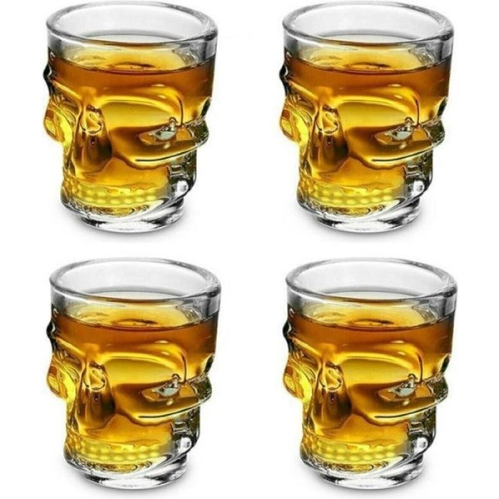 Piithalat 4 Lü Kuru Kafa Cam Shot Bardak Seti -Likör Shot Bardağı 4 Adet Crystal Head Fincan / Bardak / Kahve Takımı Fiyatı