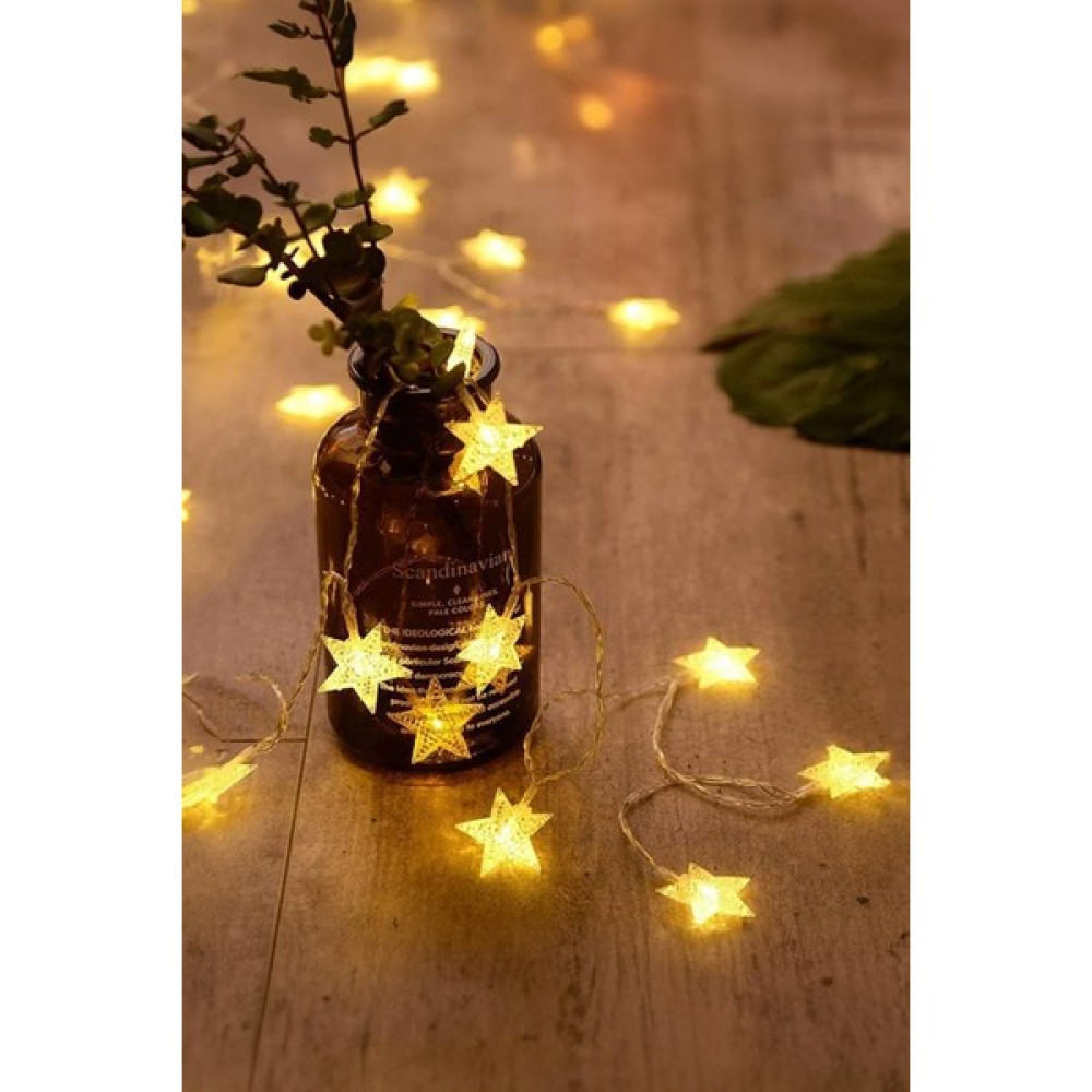 Pikas Dekoratif Fişli 5 Metre Yıldızlı Pirinç LED Günışığı Renk 220 V - 5 m - Sarı Led Aydınlatmalar Fiyatı