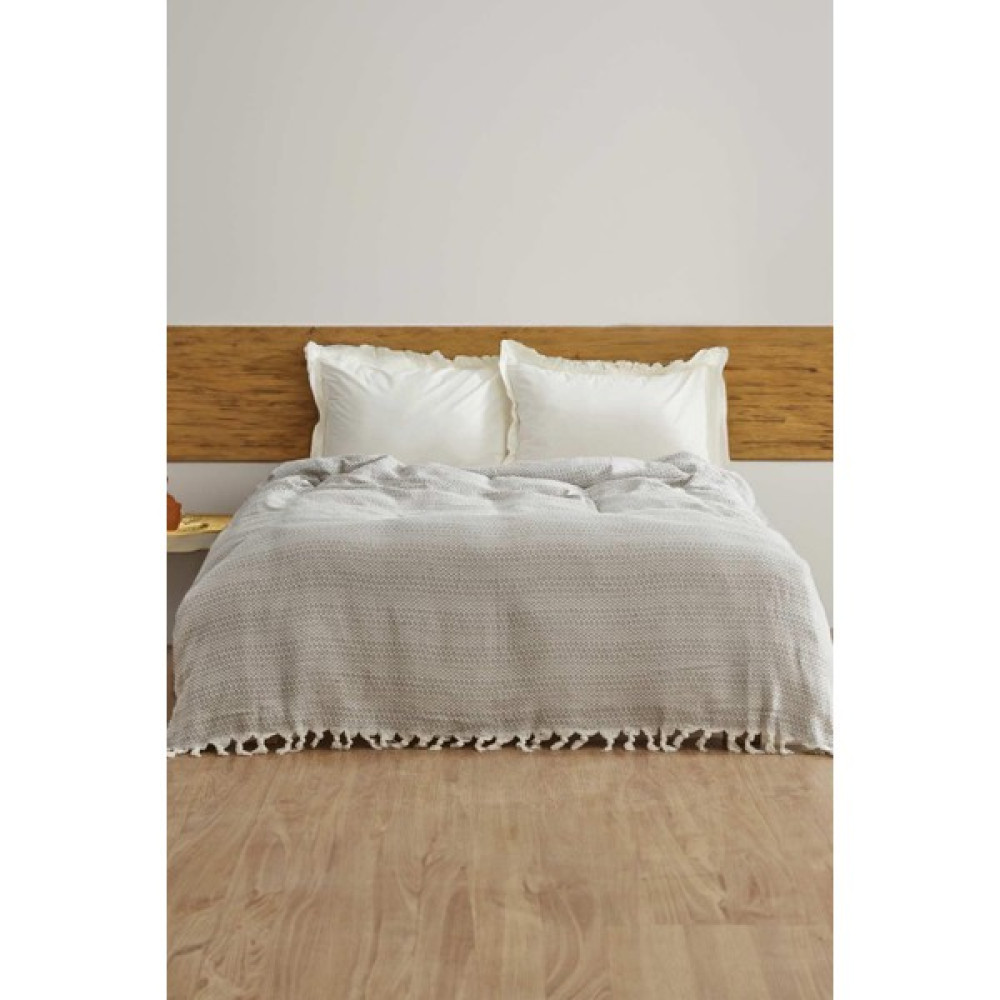 Pikas Levi Çift Kişilik Keten Yatak Örtüsü, Çift Kişilik Pike 200X230 Gri - 200 x 230 cm Yatak Örtüsü Fiyatı