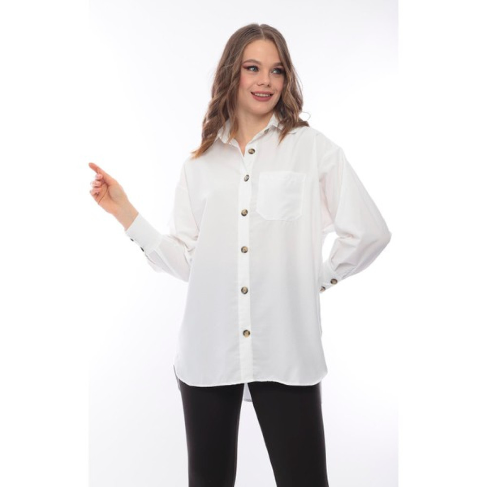 Pikka Online Kadın Oversize Kalıp Beyaz Salaş Büyük Kırışmaz Yazlık Spor Şık Gömlek Tunik Ceket Kadın Gömlek Fiyatı