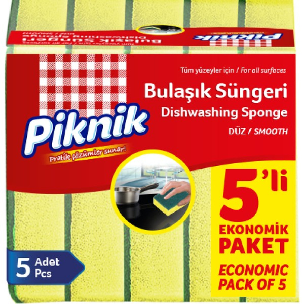 Piknik Bulaşık Süngeri Düz Yeşil 5'li Oto Boyaları Fiyatı