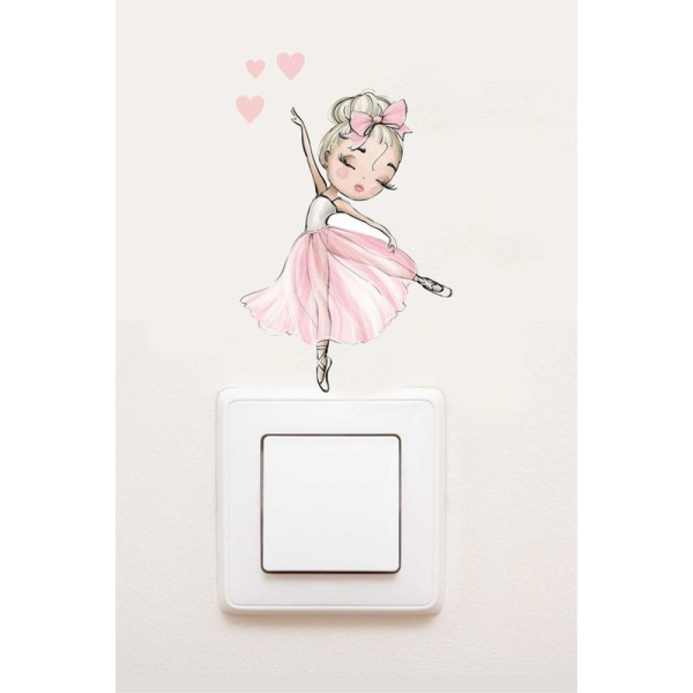 Piksel Grafik Balerin Çocuk Odası Priz Sticker - 12 cm Duvar Stickerı Fiyatı