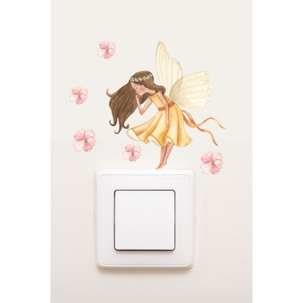 Piksel Grafik Çiçek Perisi Çocuk Odası Priz Sticker - 12 CM Duvar Stickerı Fiyatı