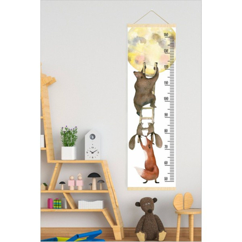 Piksel Grafik Merdiven Macerası Askılı Kanvas Boy Ölçer - Renkli - 30 x 100 cm Oto Boyaları Fiyatı