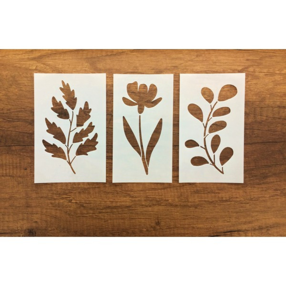 Piktura Kır Çiçeği, Floral, Botanik, Yaprak Minimalist Stencil Şablon 3lü Seri No.3 Oto Boyaları Fiyatı