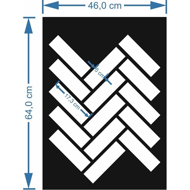 Piktura Tuğla Stencil Şablon (Bricks Stencil) Balık Sırtı Model_i - Beyaz - 46*64cm SSD / Solid State Drive Fiyatı
