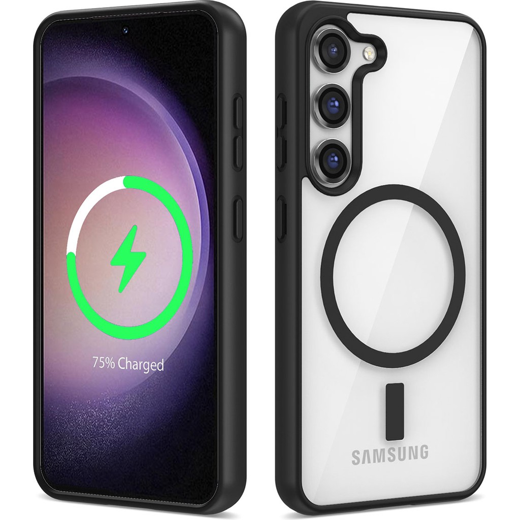 Pilanix Samsung Galaxy S23 Plus Kılıf Silikon Kenarlı Renkli Magsafeli Sert Ege Kapak - Siyah Cep Telefonu Kılıfı Fiyatı