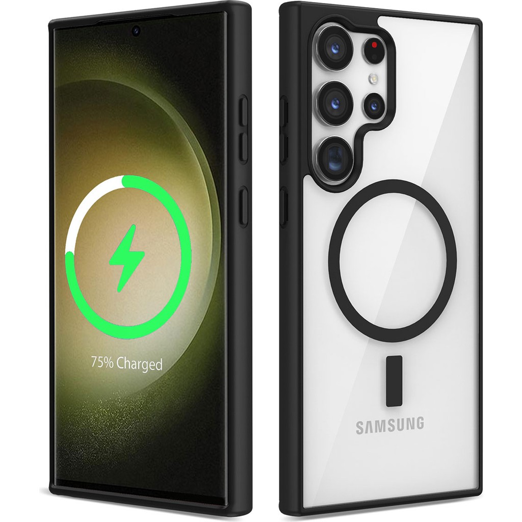 Pilanix Samsung Galaxy S23 Ultra Kılıf Silikon Kenarlı Renkli Magsafeli Sert Ege Kapak - Siyah Cep Telefonu Kılıfı Fiyatı