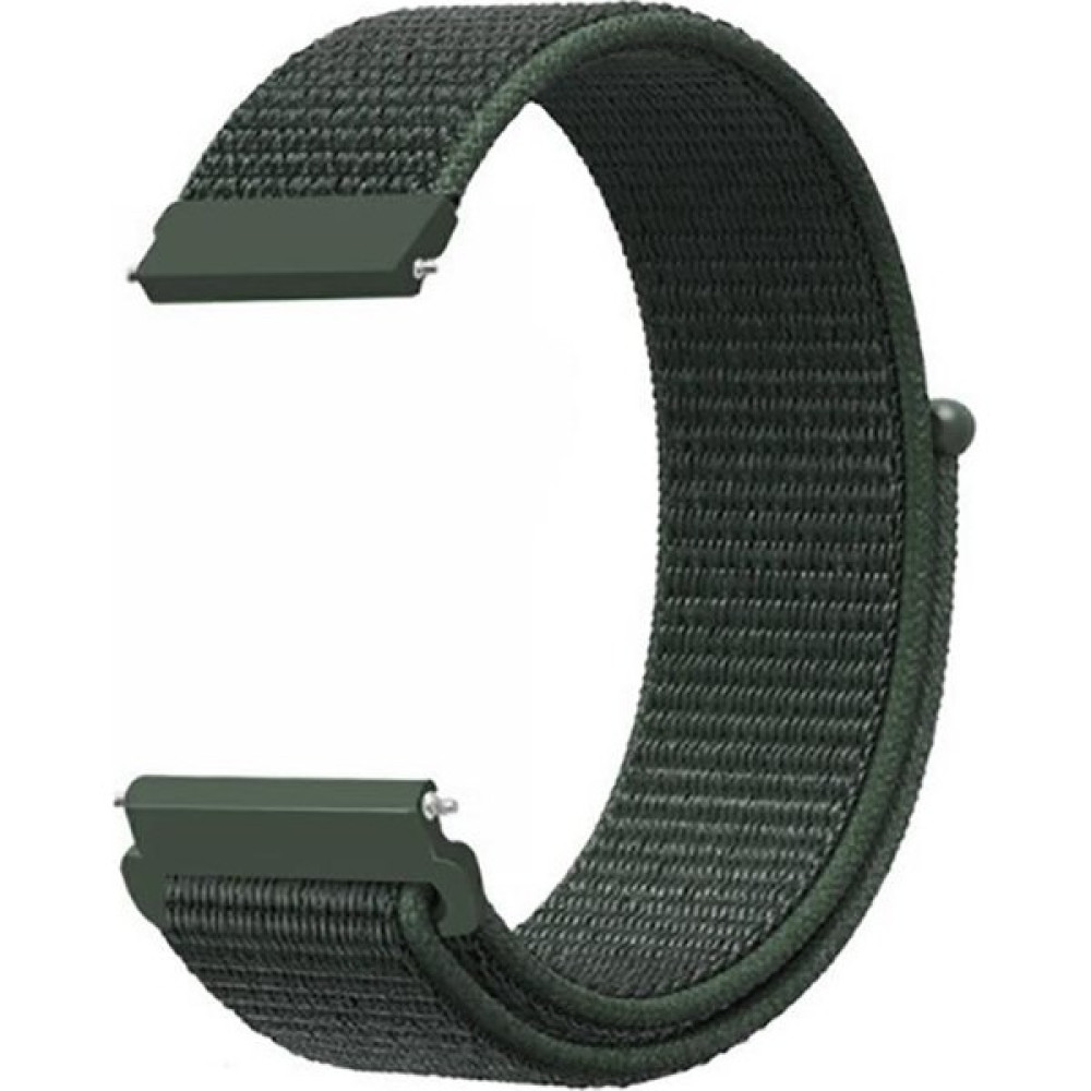Pilanix Samsung Galaxy Watch Active 2 (20MM) Için Kumaş Desenli Çırtçırlı Kayış-Kordon - Yeşil Giyilebilir Teknoloji Aksesuarları Fiyatı