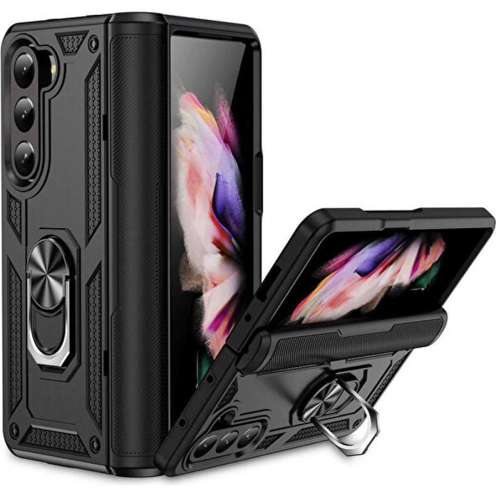 Pilanix Samsung Galaxy Z Fold 5 Kılıf Ultra Korumalı Manyetik Yüzüklü Vega Kapak - Siyah Cep Telefonu Kılıfı Fiyatı