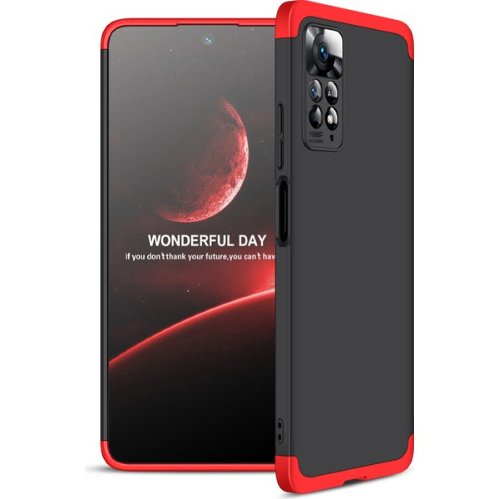 Pilanix Xiaomi Redmi Note 11 Pro 5g Kılıf 3 Parça 360 Ays Kapak - Siyah - Kırmızı Cep Telefonu Kılıfı Fiyatı