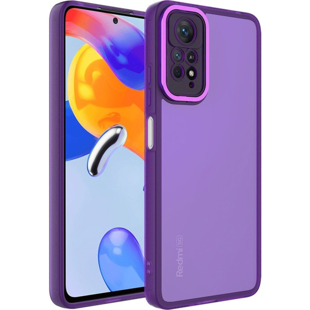 Pilanix Xiaomi Redmi Note 11 Pro Kılıf Kamera Korumalı Renkli Kenarlı Arkası Şeffaf Post Silikon - Mor Cep Telefonu Kılıfı Fiyatı