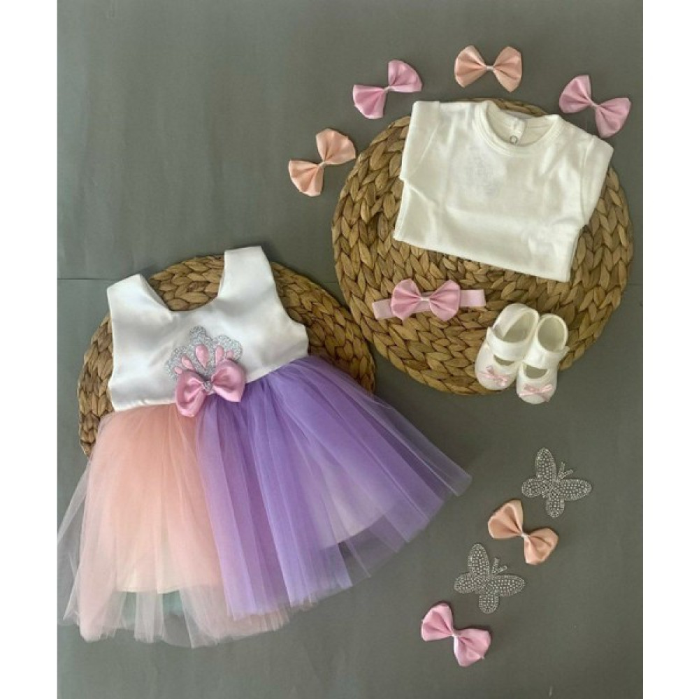 Pileki Baby 5 Parça (0-6 Ay ) Kız Bebek Unicorn Elbise Prenses Özel Gün Doğumgünü Parti Elbisesi Bebek Elbisesi Fiyatı