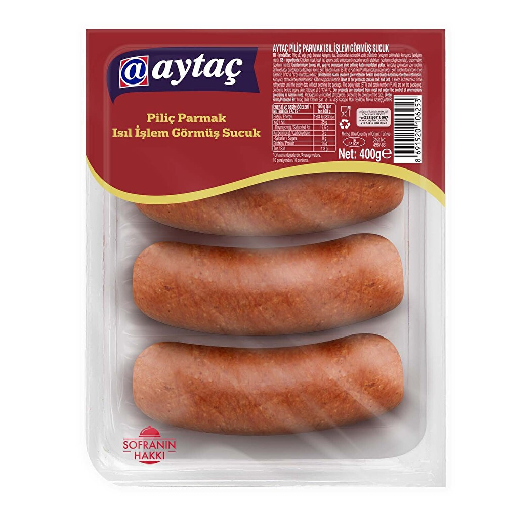 Piliç Parmak Isıl İşlem Görmüş Sucuk 400 g Şarküteri Fiyatı
