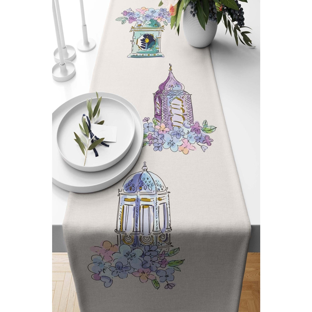 Pilloveland Runner Candle Desenli Süet Dokuma 140*40 Cm Runner Fiyatı