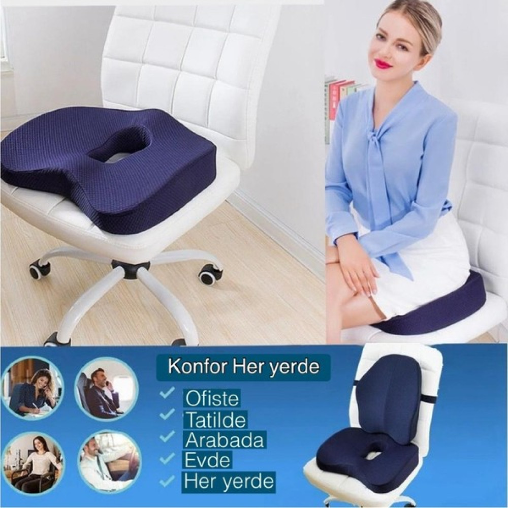Pillowart Ortopedik Minder Visko Cocix Minder Oturma Minderi Sandalye Minderi Medikal Minder Puf Fiyatı