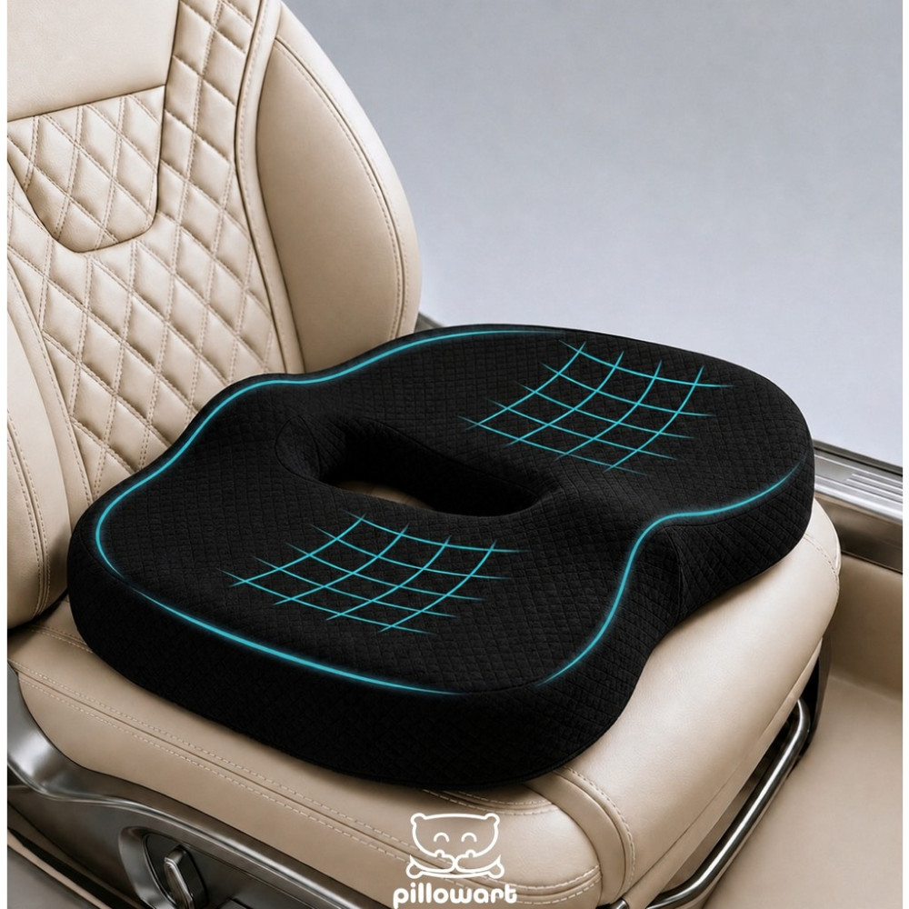 Pillowart Visco Koltuk Yükseltici Ergonomik Minder –siyah - Siyah Koltuk Fiyatı