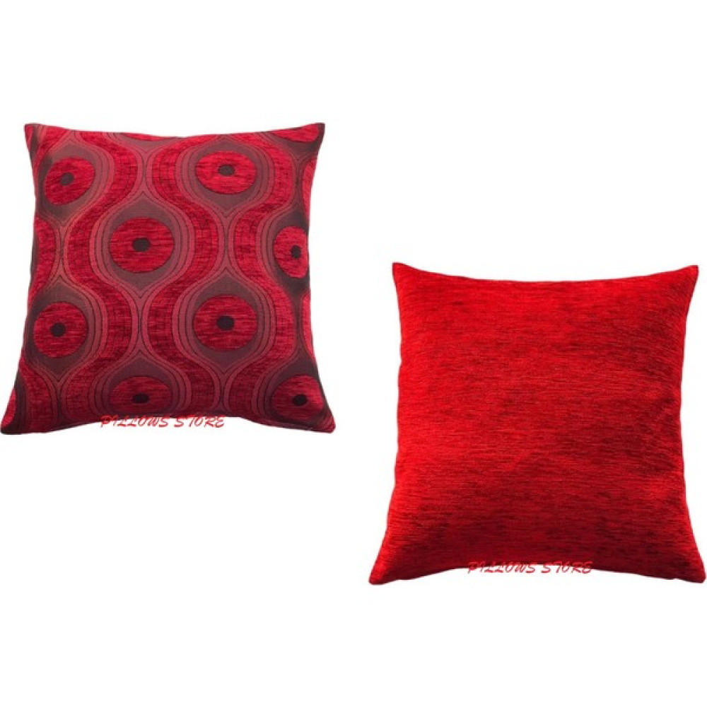 Pillows Store Geometrik Desenli Kırmızı Kırlent Kılıfı Seti - 2 Adet 45CM*45CM - 45 x 45 cm Kırlent / Mobilya Yastığı Fiyatı