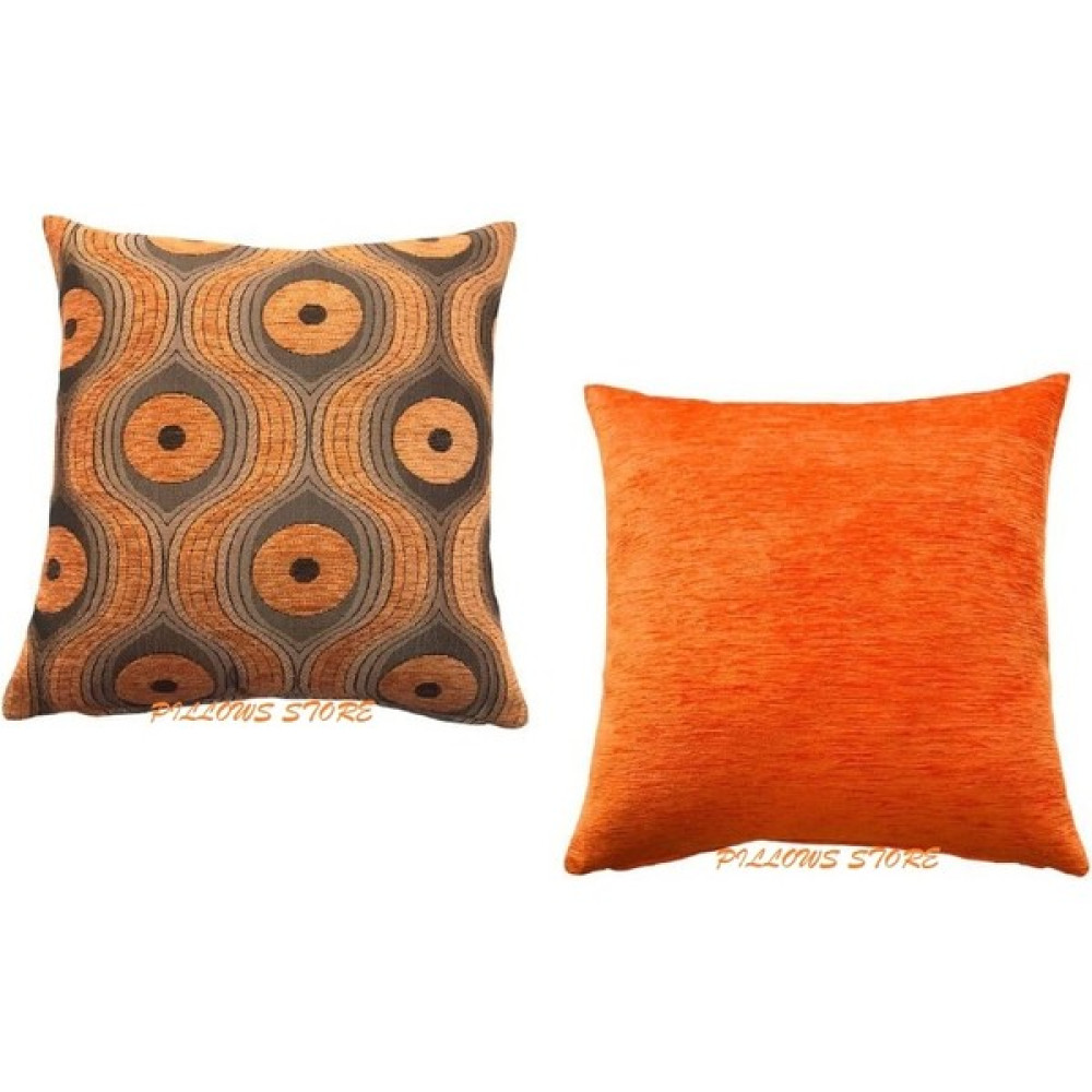 Pillows Store Geometrik Desenli Turuncu Kırlent Kılıfı Seti - 2 Adet 45CM*45CM - 45 x 45 cm Kırlent / Mobilya Yastığı Fiyatı
