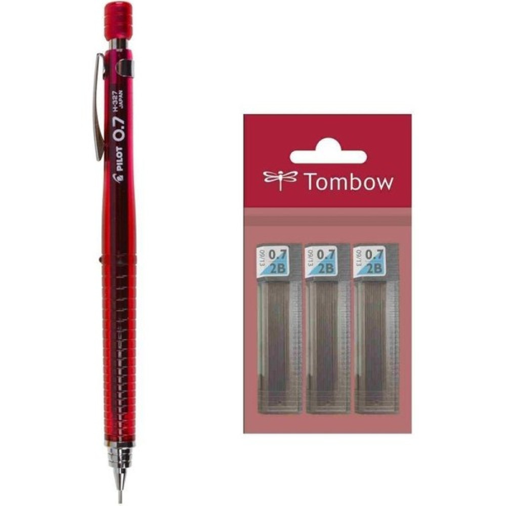 Pilot H32 Versatil Kalem 0.7 mm Kırmızı + Tombow Min Lead Uç 0.7 mm 3'lü Mekanik Kurşun (Versatil) Kalem Fiyatı
