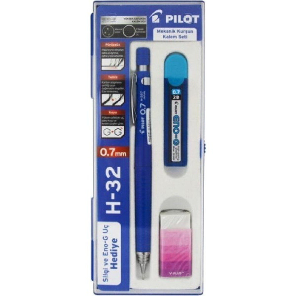 Pilot Pılot H-327-L H32 07 mm Mavi Özel Hediyelik Kutusunda, Silgi ve Min Hediyeli Mekanik Kurşun (Versatil) Kalem Fiyatı