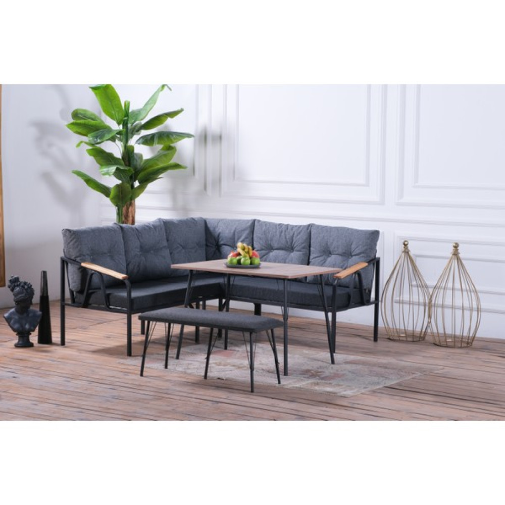 Pimango Piangel Balkon Bahçe ve Mutfak Oturma Grubu Köşe Takımı Tam TAKIM180X180CM - 1 Bahçe Mobilyası Takımı Fiyatı