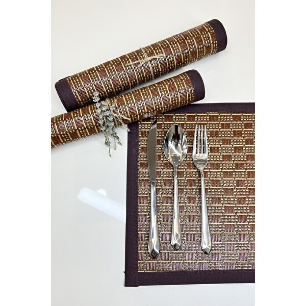 Pimula Home 4 Adet Hasır Sofra Sunum Tabak Altlığı Supla Amerikan Servisi 45 x 30 CM_1019-A - Renkli - 33 x 33 cm Amerikan Servis Fiyatı