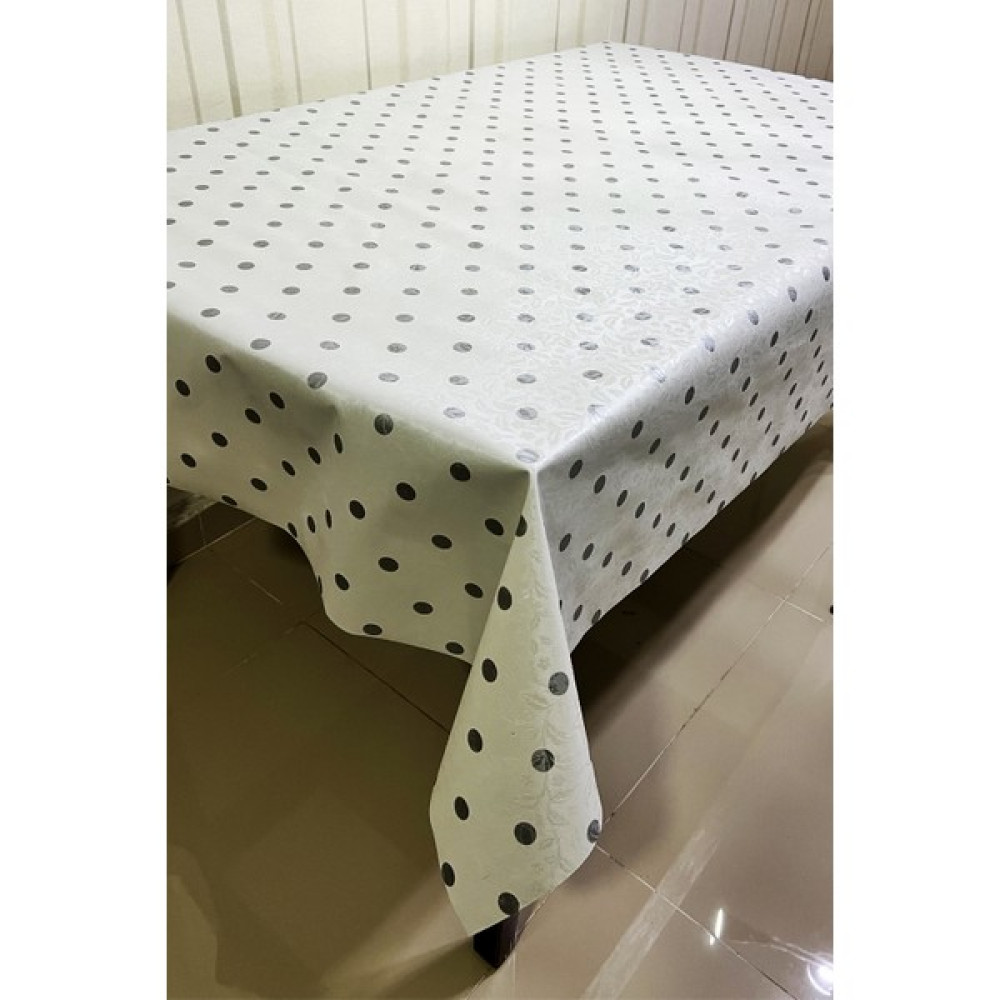 Pimula Home Elyaf Astarlı Pvc Silinebilir Dertsiz Muşamba Masa Örtüsü - Beyaz - Gri - 100 x 140 cm Masa Örtüsü Fiyatı
