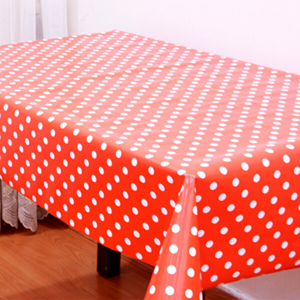 Pimula Home Elyaf Astarlı Pvc Silinebilir Dertsiz Muşamba Masa Örtüsü - Beyaz - Kırmızı - 140 x 160 cm Masa Örtüsü Fiyatı
