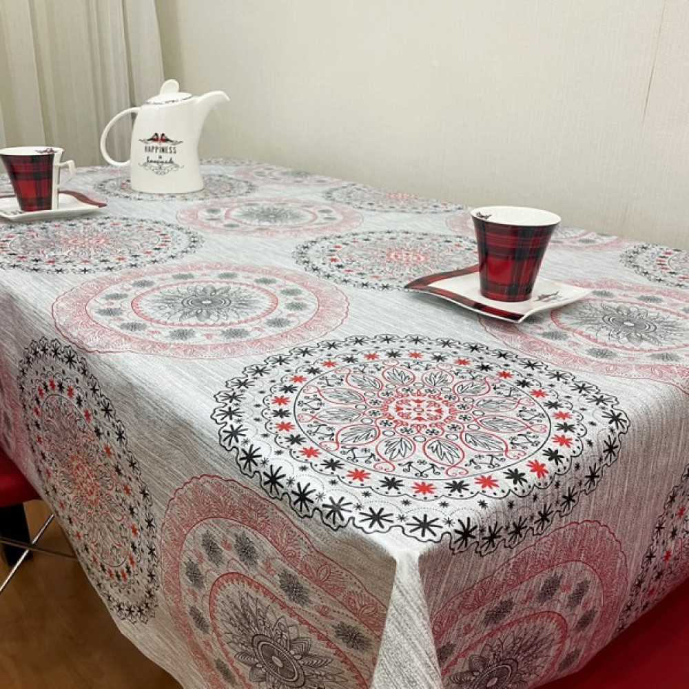Pimula Home Elyaf Astarlı Pvc Silinebilir Dertsiz Muşamba Masa Örtüsü - Kırmızı - Gri - Beyaz - 140 x 220 cm Masa Örtüsü Fiyatı