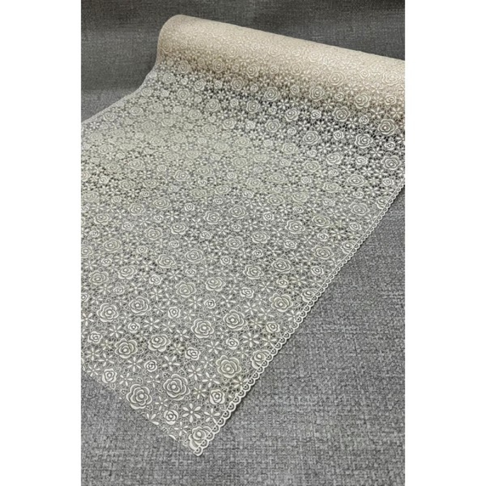 Pimula Home Pvc Şeffaf Dantel Raf Örtüsü - Gül_1010-A - Bej - 50 x 1000 cm Masa Örtüsü Fiyatı