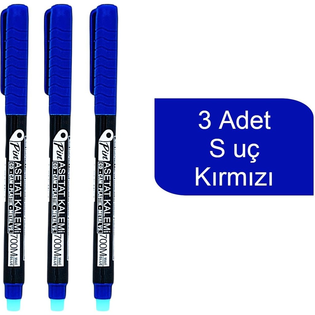 Pin 700 Asetat Kalemi S Uç Mavi 3 Adet Kalem & Yazı Gereçleri Fiyatı