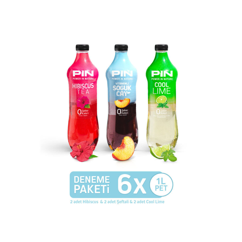 Pin Hibiskus& Cool Lime & Şeftali Soğuk Çay Deneme Paketi Şekersiz & Kalorisiz 6 Adet X 1 Litre İçecek Fiyatı