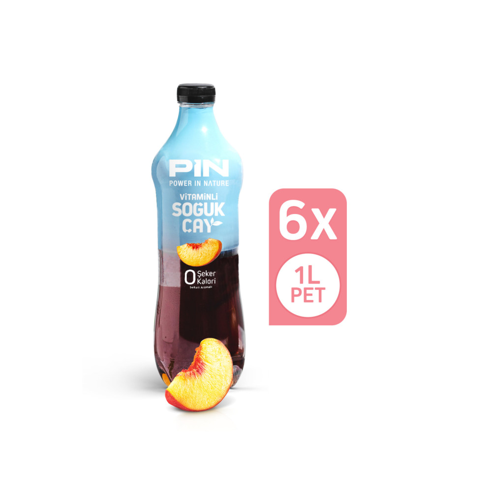 Pin Şeftali Aromalı Soğuk Çay - Şekersiz & Kalorisiz 1 Litre X 6 Adet İçecek Fiyatı
