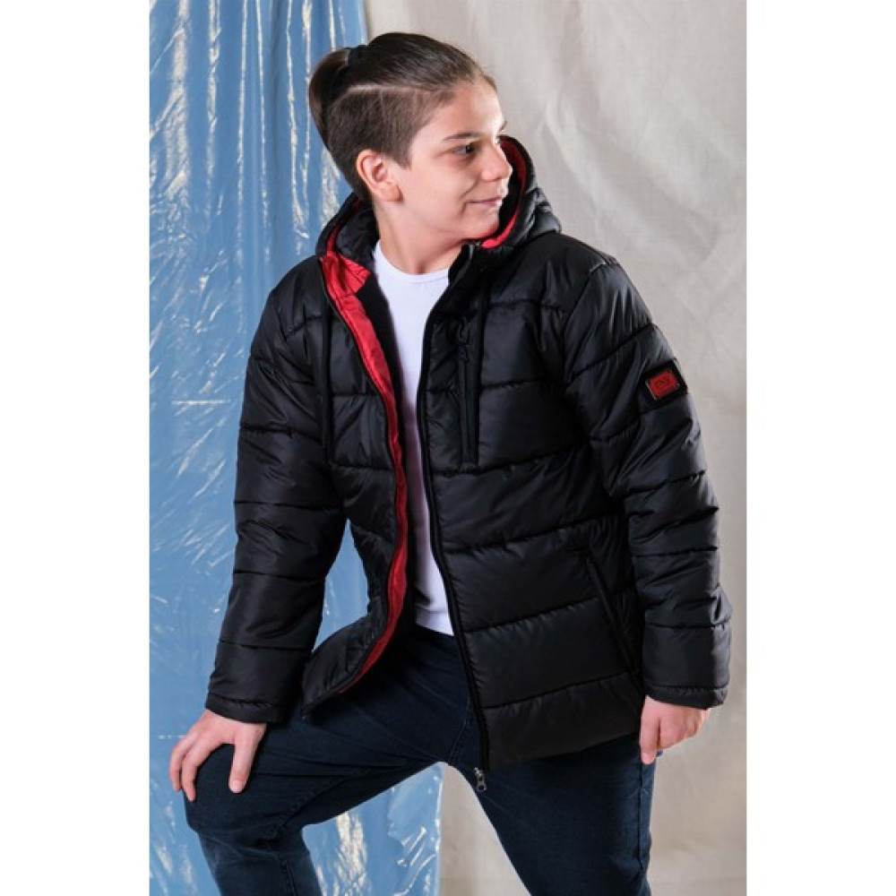 Pina Kids Erkek Çocuk İçi Renkli Polar Astarlı Kapüşonlu Kalın Şişme Mont Erkek Çocuk Mont Fiyatı