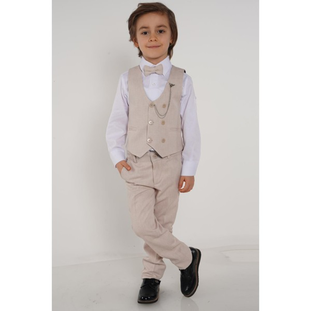 Pina Kids Erkek Çocuk Papyonlu Yelekli Takım Elbise Erkek Çocuk Giyim Takımı Fiyatı