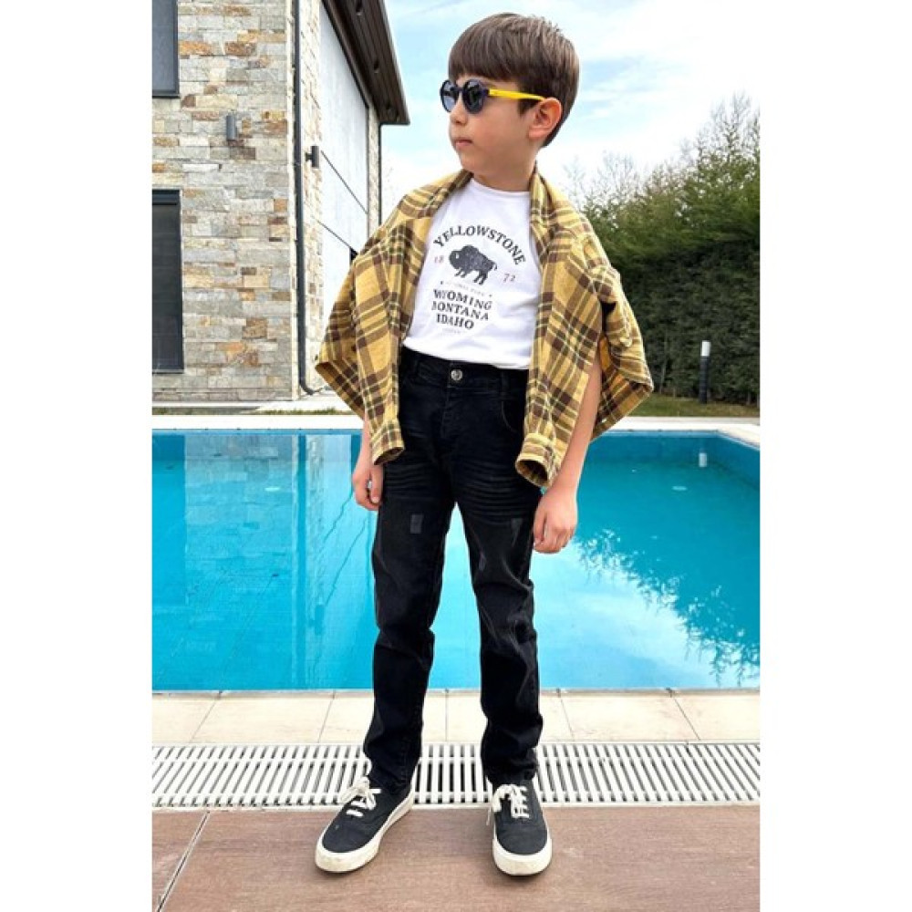 Pina Kids Erkek Çocuk Taşlanmış Likralı Kot Pantolon Erkek Çocuk Pantolon Fiyatı