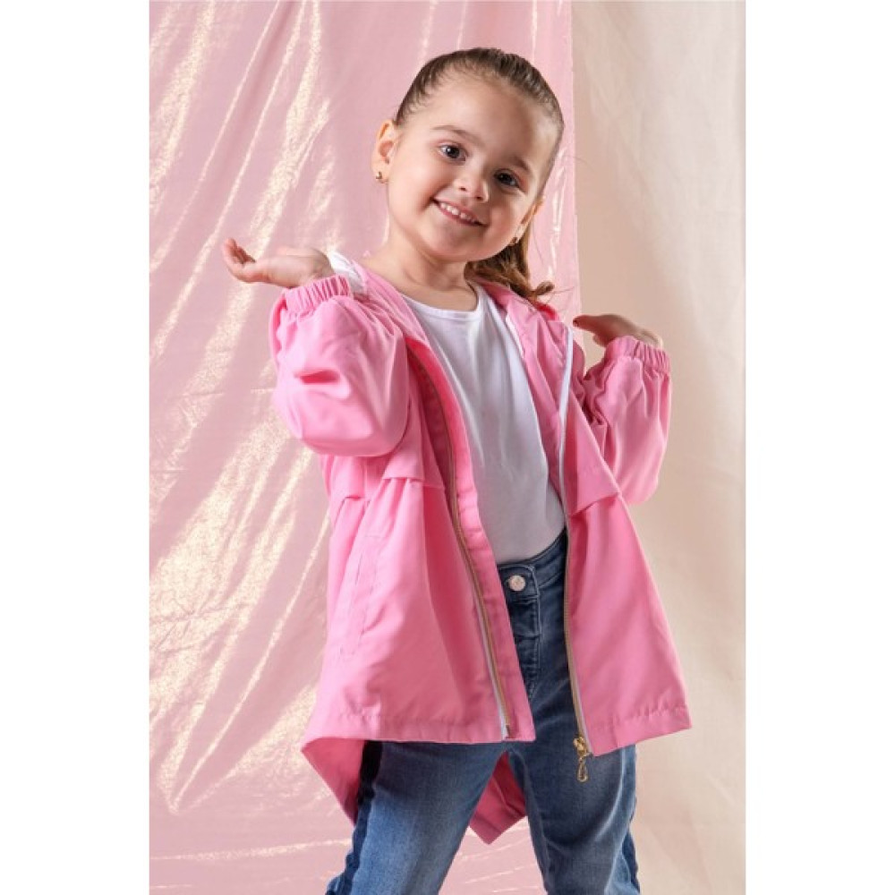 Pina Kids Kapüşonlu Kız Çocuk Trençkot 4-10 Yaş Kız Çocuk Yağmurluk Fiyatı